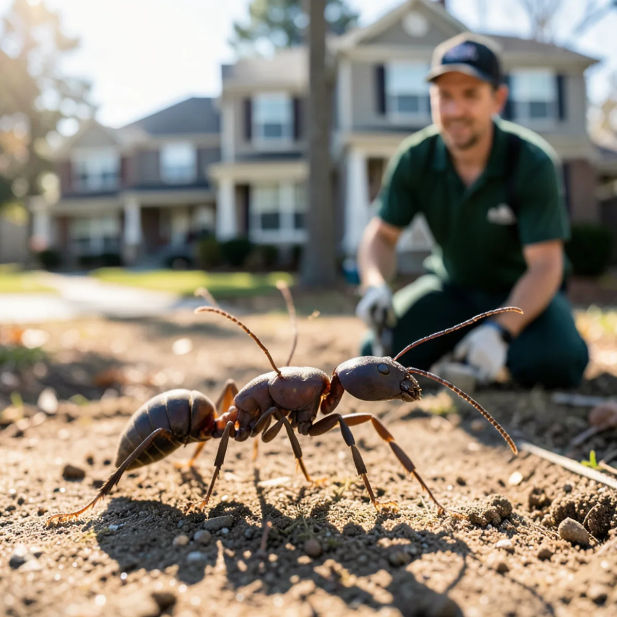 Diagram comparing pinched waist of winged ant with thick straight abdomen of termite