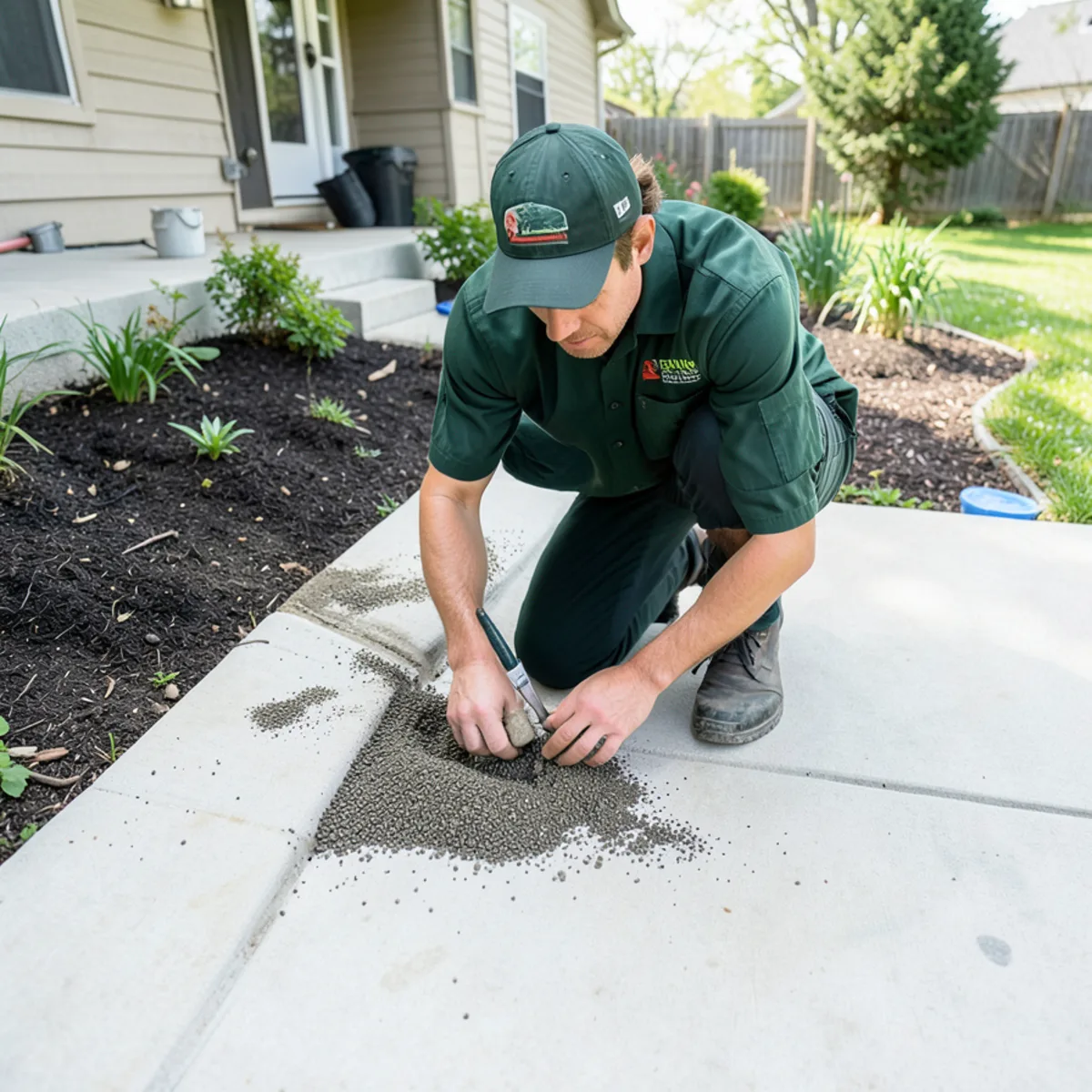 Distributing water-activated insect barrier granules evenly across landscape gravel