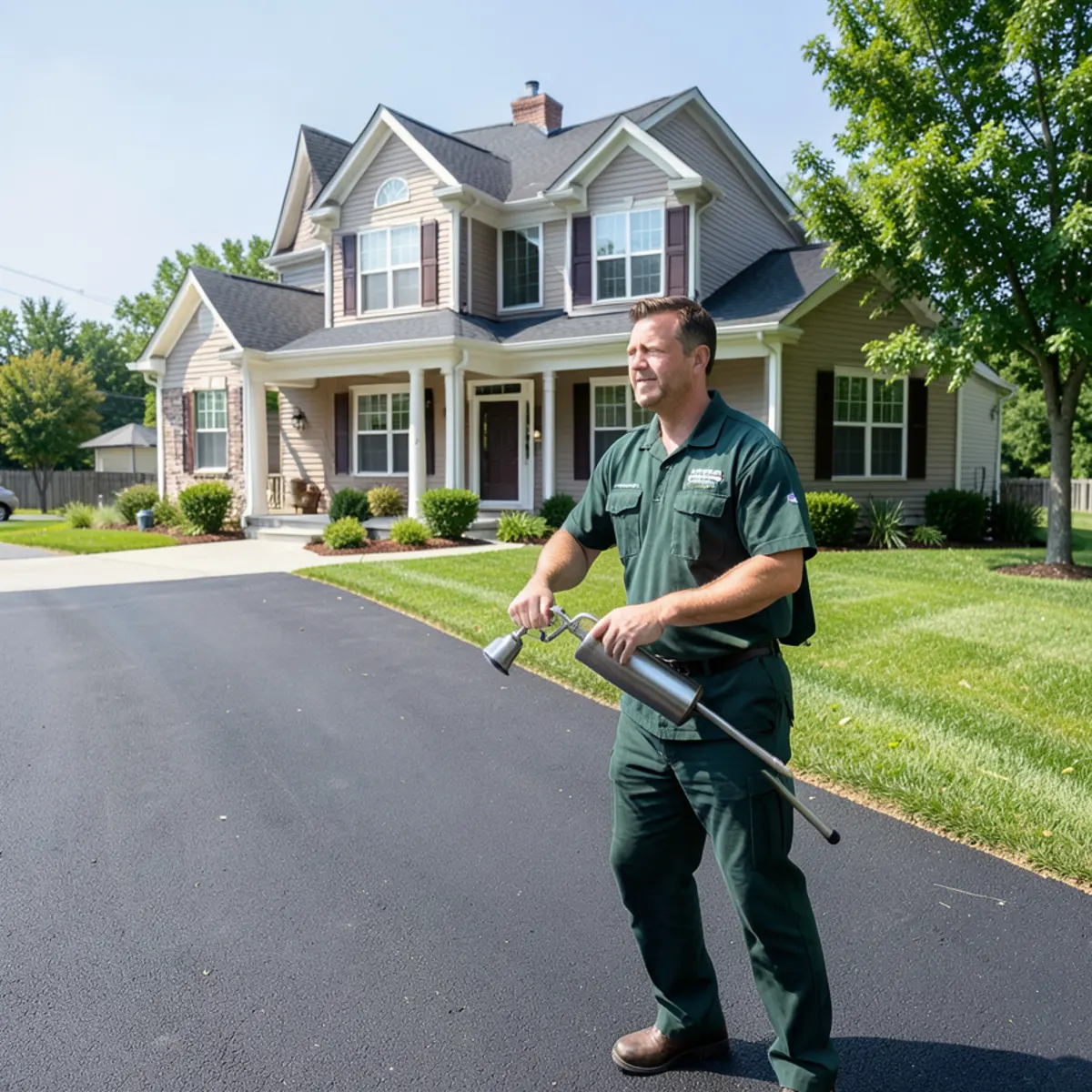 Suburban home with three-car garage and manicured front lawn in Cranberry Township, PA